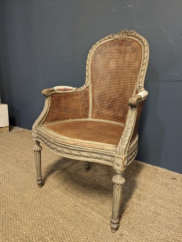 Louis XVI Style Caned Armchairs, Set of 2