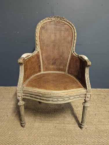 Louis XVI Style Caned Armchairs, Set of 2