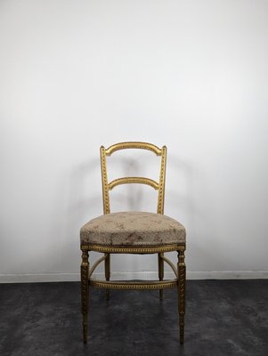 Louis XVI Style Chairs in Gilded Wood, Set of 4-HLV-2024398