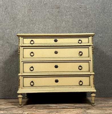 Louis XVI Style Chest of Drawers in Lacquered and Gilded Wood from Valabrega, 1900s-MWB-2016559