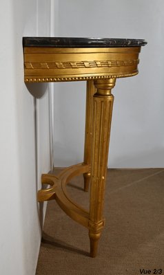 Louis XVI Style Console Table in Marble and Golden Wood-RVK-1395676