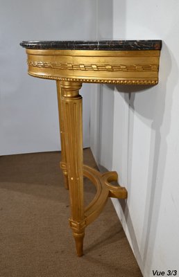 Louis XVI Style Console Table in Marble and Golden Wood-RVK-1395676