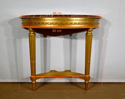 Louis XVI Style Console Table in Marble and Golden Wood-RVK-1395676