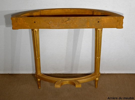 Louis XVI Style Console Table in Marble and Golden Wood-RVK-1395676