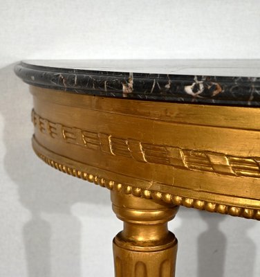 Louis XVI Style Console Table in Marble and Golden Wood-RVK-1395676