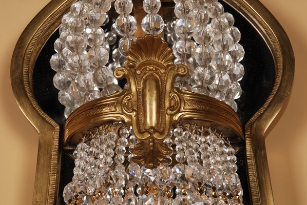 Louis XVI Style Crystal Basket Wall Light-FLW-1402004