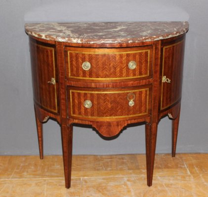 Louis XVI Style Demi Lune Commode in Marquetry-BCR-1058939