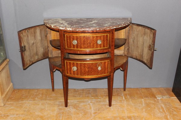 Louis XVI Style Demi Lune Commode in Marquetry-BCR-1058939