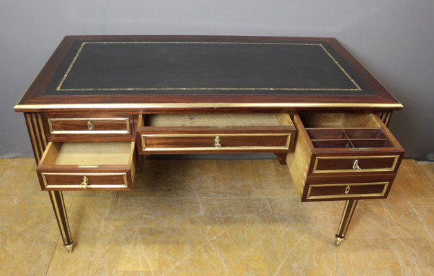 Louis Xvi Style Desk in Mahogany and Brass, Late 19th Century-BCR-2043393