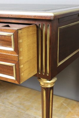 Louis Xvi Style Desk in Mahogany and Brass, Late 19th Century-BCR-2043393