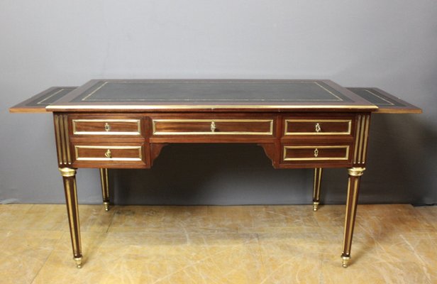 Louis Xvi Style Desk in Mahogany and Brass, Late 19th Century-BCR-2043393