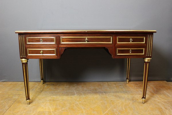 Louis Xvi Style Desk in Mahogany and Brass, Late 19th Century-BCR-2043393