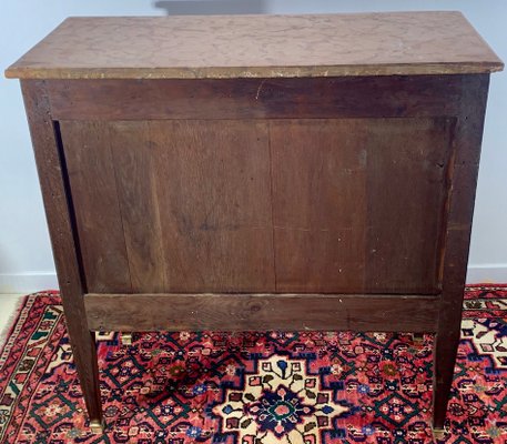 Louis XVI Style Dresser with Flower Marquetry & Pink Marble, 1920s-EQU-1419324