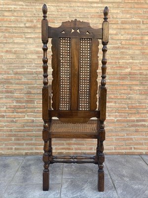 Louis XVI Style French Carved Walnut Armchair with Reed Seats-NOU-773404