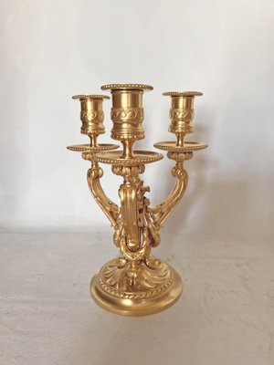 Louis XVI Style Gilded Bronze Candlesticks, Set of 2-AWH-1309230