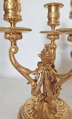 Louis XVI Style Gilded Bronze Candlesticks, Set of 2-AWH-1309230