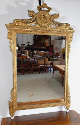 Louis XVI Style Golden Wood Mirror, Late 19th Century-RVK-1422864