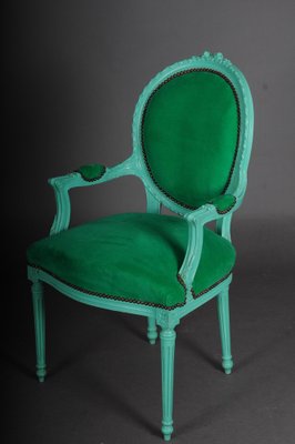 Louis XVI Style Green Armchair-FLW-1401787