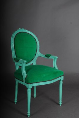 Louis XVI Style Green Armchair-FLW-1401787