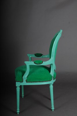 Louis XVI Style Green Armchair-FLW-1401787