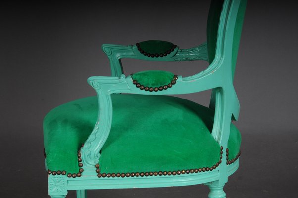 Louis XVI Style Green Armchair-FLW-1401787