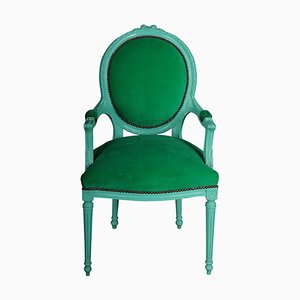 Louis XVI Style Green Armchair-FLW-1401787