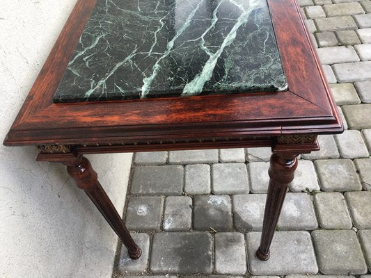 Louis XVI Style Marble, Brass & Wood Coffee Table, 1980s-WQQ-594347