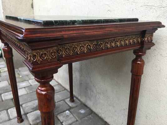 Louis XVI Style Marble, Brass & Wood Coffee Table, 1980s-WQQ-594347