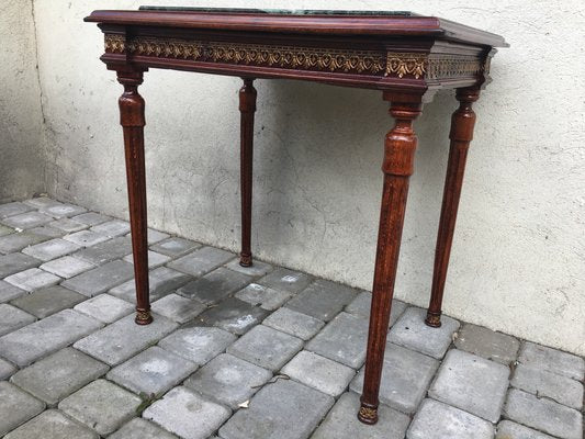 Louis XVI Style Marble, Brass & Wood Coffee Table, 1980s-WQQ-594347