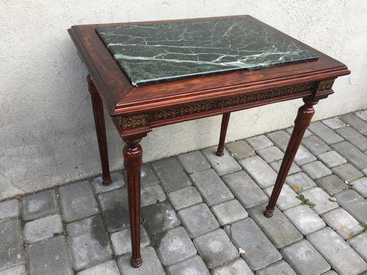 Louis XVI Style Marble, Brass & Wood Coffee Table, 1980s-WQQ-594347