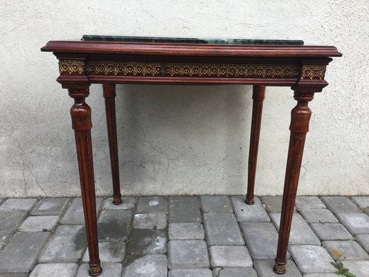 Louis XVI Style Marble, Brass & Wood Coffee Table, 1980s-WQQ-594347