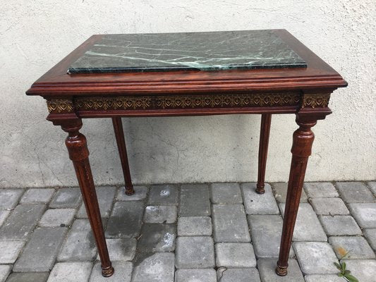 Louis XVI Style Marble, Brass & Wood Coffee Table, 1980s-WQQ-594347