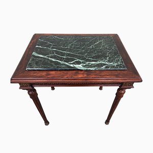 Louis XVI Style Marble, Brass & Wood Coffee Table, 1980s-WQQ-594347