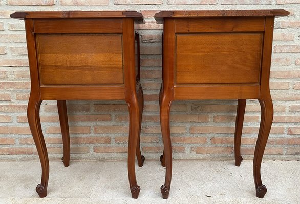 Louis XVI Style Nightstands with Drawers and Cabriole Legs, 1960s, Set of 2-NOU-1807260