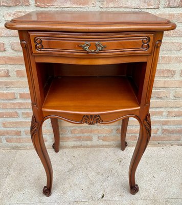 Louis XVI Style Nightstands with Drawers and Cabriole Legs, 1960s, Set of 2-NOU-1807260