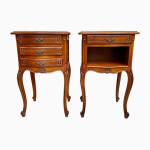 Louis XVI Style Nightstands with Drawers and Cabriole Legs, 1960s, Set of 2-NOU-1807260