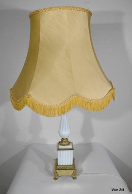 Louis XVI Style Opaline and Bronze Table Lamp, 1950s-RVK-1421535