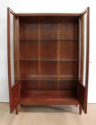 Louis XVI Style Showcase Cabinet in Solid Mahogany, Late 19th Century-RVK-984318