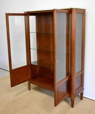 Louis XVI Style Showcase Cabinet in Solid Mahogany, Late 19th Century-RVK-984318