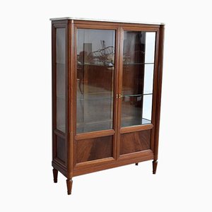 Louis XVI Style Showcase Cabinet in Solid Mahogany, Late 19th Century-RVK-984318