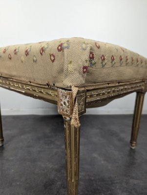 Louis XVI Style Stool in Gilded Wood-HLV-2024377