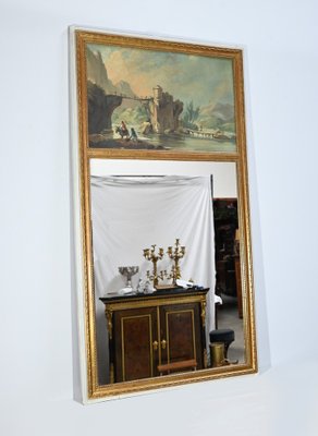 Louis XVI Style Trumeau Mirror in Gilded Wood, Late 19th Century-RVK-1701982