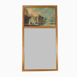 Louis XVI Style Trumeau Mirror in Gilded Wood, Late 19th Century-RVK-1701982