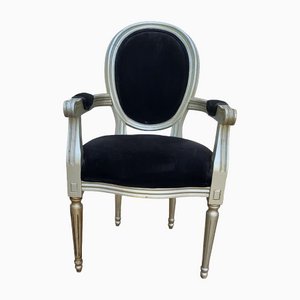 Louis XVI Style Velvet Armchair-TCS-1419641