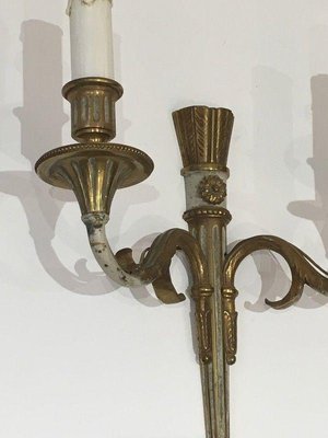 Louis XVI Style Wall Lights in Bronze, Set of 2-BA-1365535