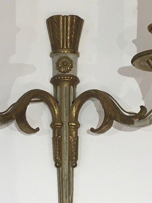 Louis XVI Style Wall Lights in Bronze, Set of 2-BA-1365535