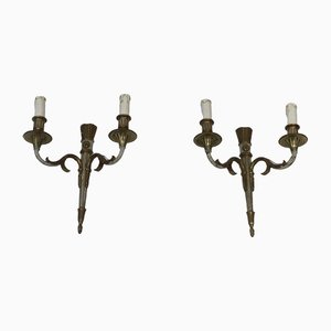 Louis XVI Style Wall Lights in Bronze, Set of 2-BA-1365535