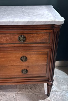 Louis Xvi Style Wooden Chest of Drawers with Four Drawers and Shaped Marble Top, 1910-QRS-2019805