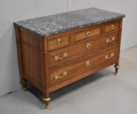 Louis XVI Walnut Chest of Drawers, Late 1700s-RVK-857793