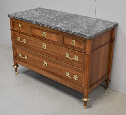 Louis XVI Walnut Chest of Drawers, Late 1700s-RVK-857793